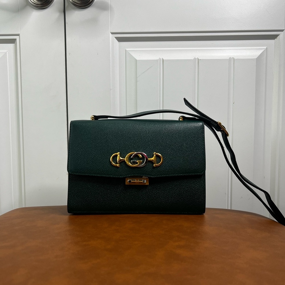 GUCCI Zumi Flap Shoulder Bag Leather Small